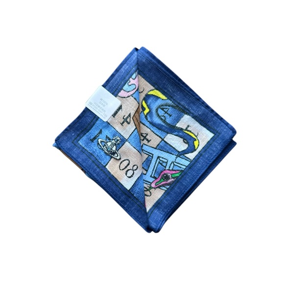 NWT Vivienne Westwood Board Game Print Handkerchief Scarf - Picture 3 of 5